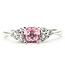 Ring Cluster Floral 0.21ctw Round Diamonds GIA Report: 6233927519 0.66ct Pink Sapphire    14kw 5mm Sz6.5 3.20g 226070109