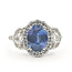 Ring Halo Cluster 1.00ctw Round Diamonds GIA Report: 6237953860 1.64ct Blue Sapphire    18kw 12mm Sz6 5.21g 226070112