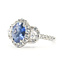 Ring Halo Cluster 1.00ctw Round Diamonds GIA Report: 6237953860 1.64ct Blue Sapphire    18kw 12mm Sz6 5.21g 226070112