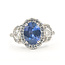 Ring Halo Cluster 1.00ctw Round Diamonds GIA Report: 6237953860 1.64ct Blue Sapphire    18kw 12mm Sz6 5.21g 226070112