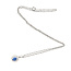 Pendant Drop Halo 0.36ctw Round Diamonds  0.93ct Cornflower Blue Sapphire    Platinum 18x10mm 15.5" 3.94g 226070110