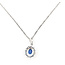 Pendant Drop Halo 0.36ctw Round Diamonds  0.93ct Cornflower Blue Sapphire    Platinum 18x10mm 15.5" 3.94g 226070110