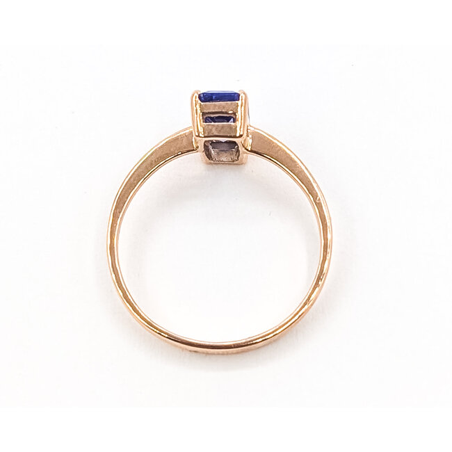 Ring Solitaire Tapered Band     1.28ct Violet Tanzanite    18kr 1.6mm Sz7.25 2.07g 226070126