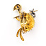 Brooch Whimsical Turtle Bindle Stick  0.15ctw Round Diamonds  .10ct Blue Sapphire    16.5ky  1.9x1.25" 22.69g 226070146
