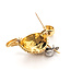 Brooch Whimsical Turtle Bindle Stick  0.15ctw Round Diamonds  .10ct Blue Sapphire    16.5ky  1.9x1.25" 22.69g 226070146