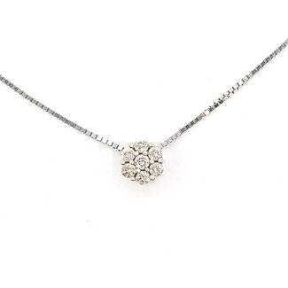 Pendant Cluster Circle 0.21ctw Round Diamonds        14kw 6.5mm 16" 2.51g 226070072