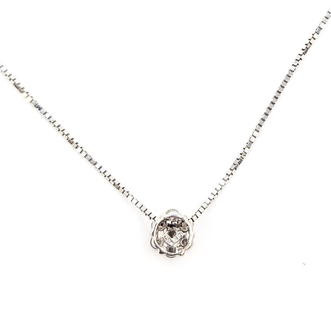 Pendant Cluster Circle 0.21ctw Round Diamonds        14kw 6.5mm 16" 2.51g 226070072