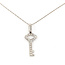Pendant Skeleton Key W/Chain 0.60ctw Round & Baguette Diamonds        14kw 1.25x.5" 18" 3.26g 226070074