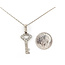 Pendant Skeleton Key W/Chain 0.60ctw Round & Baguette Diamonds        14kw 1.25x.5" 18" 3.26g 226070074