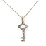 Pendant Skeleton Key W/Chain 0.60ctw Round & Baguette Diamonds        14kw 1.25x.5" 18" 3.26g 226070074