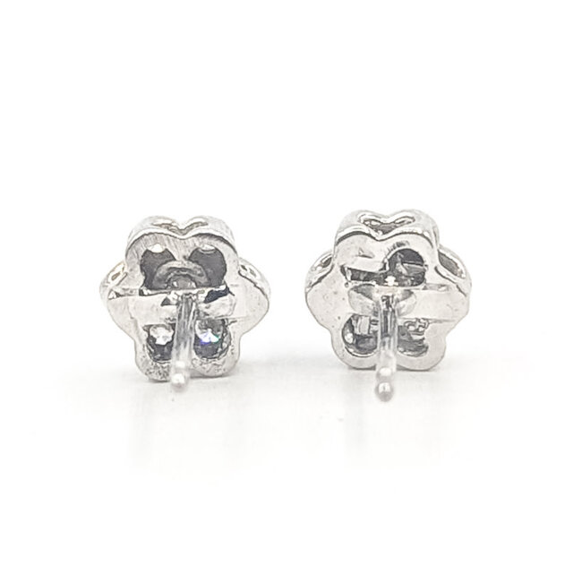 Earrings Cluster Stud 0.20ctw Round Diamonds        14kw 7mm  1.39g 226070076
