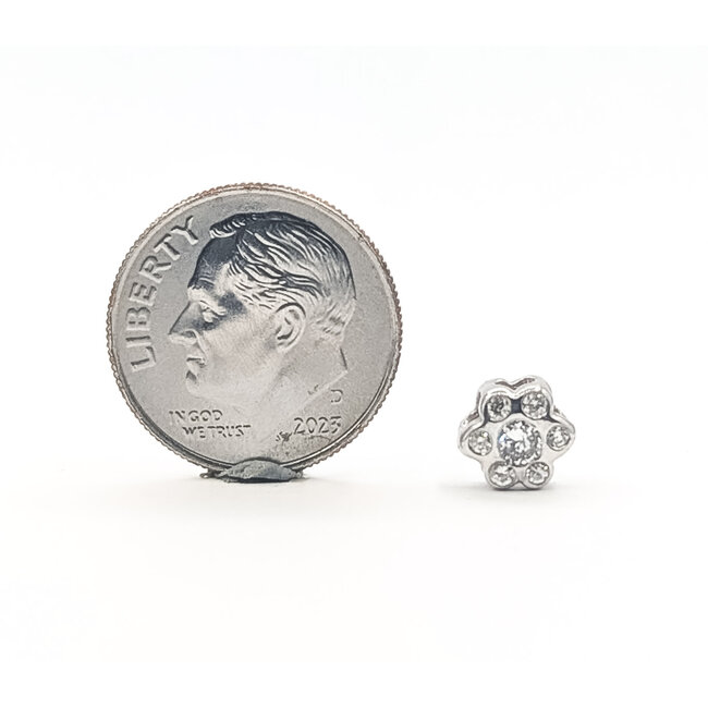 Earrings Cluster Stud 0.20ctw Round Diamonds        14kw 7mm  1.39g 226070076