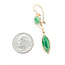 Earrings French Hook Dangle     2.5ctw Green Jade    14ky  1.75x.3" 4.52g 226070097