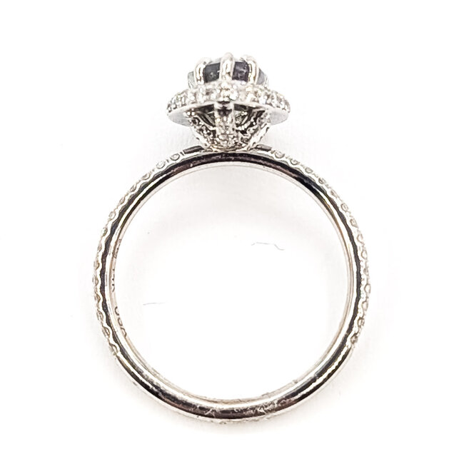 Ring Tear Drop Halo 0.25ctw Round Diamonds GIA Report: 1216043019 1.41ct Color-Changing Alexandrite    14kw 1.7mm Sz5 2.67g 226070147