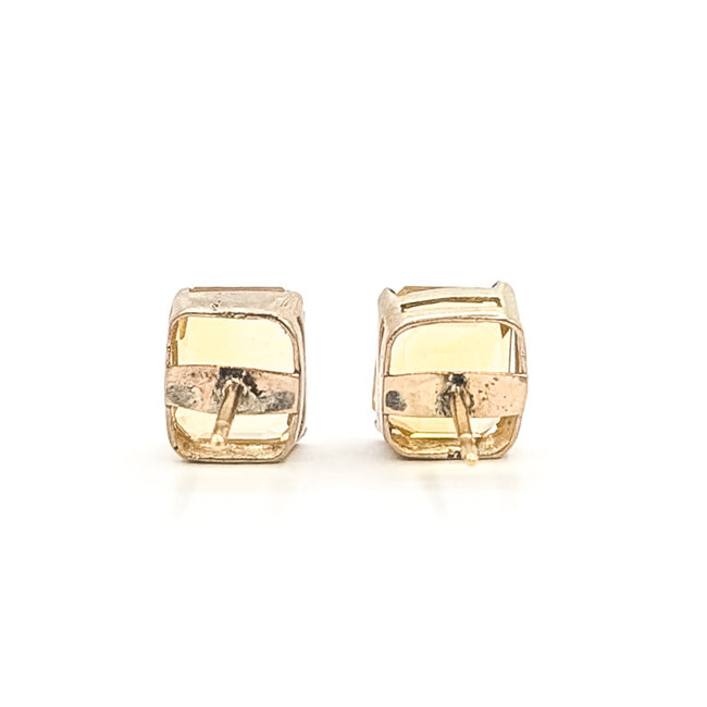 Earrings Stud      7.26ct Yellow Citrine    14ky 10x8mm  3.40g 226070121