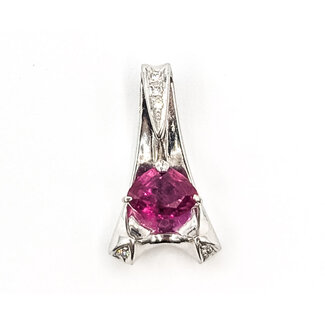 Pendant Geometric Slide 0.03ctw Round Diamonds GIA Report: 2233886427 1.40ct Purplish Red Ruby    Platinum  .9x.6" 5.82g 226070143