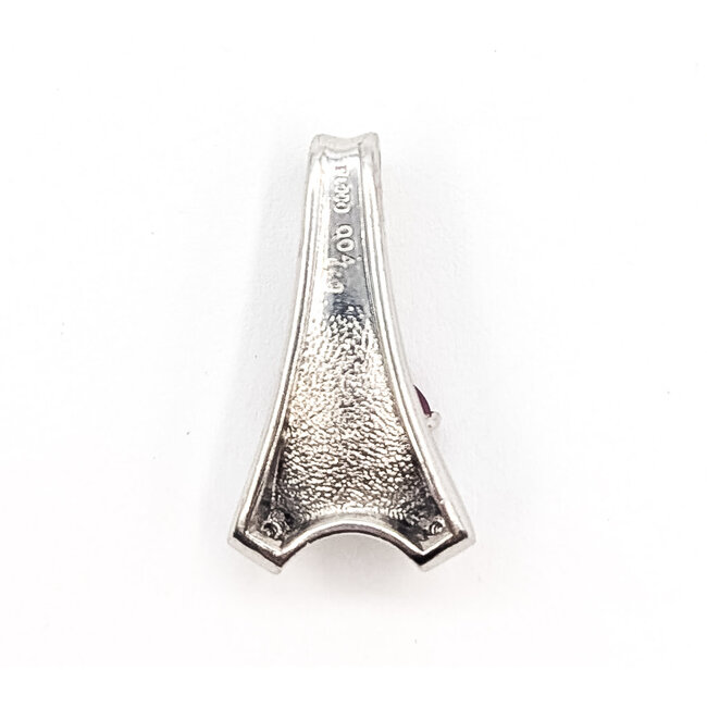 Pendant Geometric Slide 0.03ctw Round Diamonds GIA Report: 2233886427 1.40ct Purplish Red Ruby    Platinum  .9x.6" 5.82g 226070143