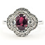 Ring Quatrefoil Halo Pave 0.45ctw Round Diamonds GIA Report: 2231953854 1.16ct Red Burma Ruby    14kw 13mm Sz6.5 3.90g 226070093