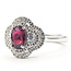 Ring Quatrefoil Halo Pave 0.45ctw Round Diamonds GIA Report: 2231953854 1.16ct Red Burma Ruby    14kw 13mm Sz6.5 3.90g 226070093