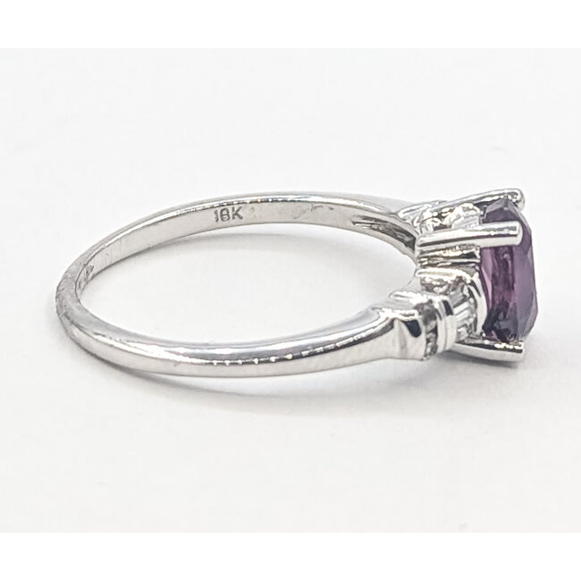 Ring Solitare Classic 0.12ctw Round Diamonds GIA Report: 1236866309 1.30ct Unheated Red Ruby    18kw 1.5mm Sz7.5 3.54g 226070094