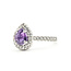 Ring Tear Drop Halo 0.26ctw Round Diamonds GIA Report: 2231153804 1.12ct Pink-Purple Sapphire    Platinum 2mm Sz5 4.91g 226070105