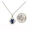 Pendant Ballerina Halo W/Chain 0.32ctw Round Diamonds  1.50ct Royal Blue Sapphire    Platinum 20x12mm 16" 4.30g 226070111