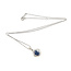 Pendant Ballerina Halo W/Chain 0.32ctw Round Diamonds  1.50ct Royal Blue Sapphire    Platinum 20x12mm 16" 4.30g 226070111