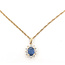 Pendant Drop Halo 0.30ctw Round Diamonds GIA Report: 2235986131 1.00ct Blue Sapphire    14ky 17x10mm 18" 4.80g 226070113