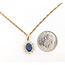 Pendant Drop Halo 0.30ctw Round Diamonds GIA Report: 2235986131 1.00ct Blue Sapphire    14ky 17x10mm 18" 4.80g 226070113