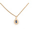 Pendant Drop Halo 0.30ctw Round Diamonds GIA Report: 2235986131 1.00ct Blue Sapphire    14ky 17x10mm 18" 4.80g 226070113