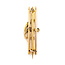 Brooch Cresent Knife Edge Bar     .36ct Pink & Green Tourmaline 1.25mm White Seed Pearl 14ky  1.6x.4" 2.54g 226070115