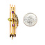 Brooch Cresent Knife Edge Bar     .36ct Pink & Green Tourmaline 1.25mm White Seed Pearl 14ky  1.6x.4" 2.54g 226070115