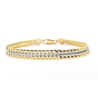Bracelet Double Row Link Lobster Clasp 14ktt 5.5mm 7" 6.03g 226042011