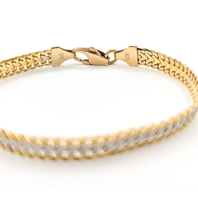 Bracelet Double Row Link Lobster Clasp 14ktt 5.5mm 7" 6.03g 226042011