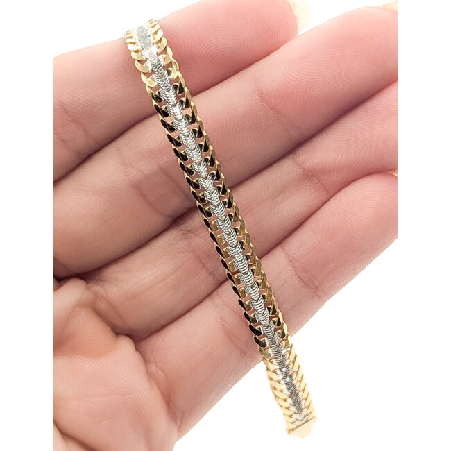 Bracelet Double Row Link Lobster Clasp 14ktt 5.5mm 7" 6.03g 226042011