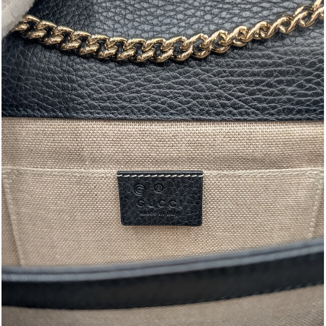 Handbag Gucci Interlocking G Small Black Pebble Leather Shoulder Bag 510304 126075059