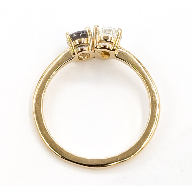 Ring Et Toi Moi 0.83ct Pear Diamond GIA: 2235584997 .82ct Color-Changing Alexandrite 14ky 1.5mm Sz7 2.52g 126070158