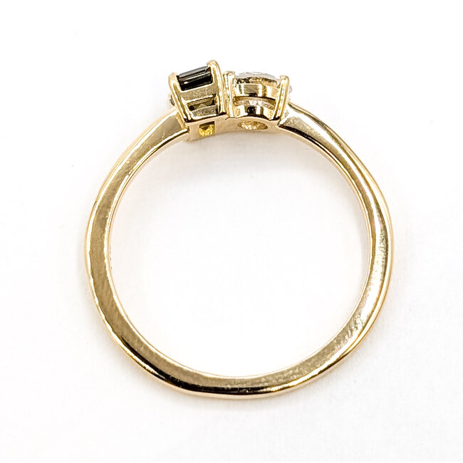 Ring Et Toi Moi 0.47ctw Round Diamond GIA: 5232584915 .59ct Color-Changing Alexandrite 14ky 1.5mm Sz7 2.28g 126070163