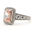 Ring Graduated Engagement Milgrain Halo 3.01ct Radiant Fancy Vivid Pink Lab Grown Diamond IGI: LG782699120 1.50ctw Colorless Lab Grown Diamonds 14kw 3mm Sz7 7.21g 126080001