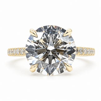 Ring Engagement Hidden Halo 5.08ct Round Lab Grown Diamond IGI: LG702574887 .56ctw Colorless Lab Grown Diamonds 14ky 2.3mm Sz7 5.09g 126080009