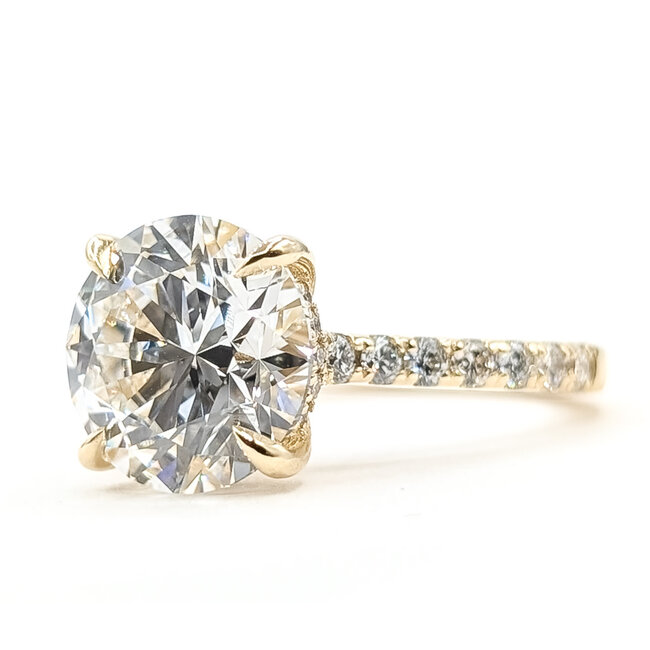 Ring Engagement Hidden Halo 5.08ct Round Lab Grown Diamond IGI: LG702574887 .56ctw Colorless Lab Grown Diamonds 14ky 2.3mm Sz7 5.09g 126080009