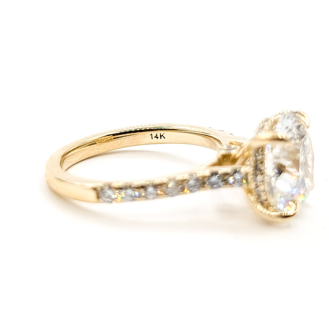 Ring Engagement Hidden Halo 5.08ct Round Lab Grown Diamond IGI: LG702574887 .56ctw Colorless Lab Grown Diamonds 14ky 2.3mm Sz7 5.09g 126080009