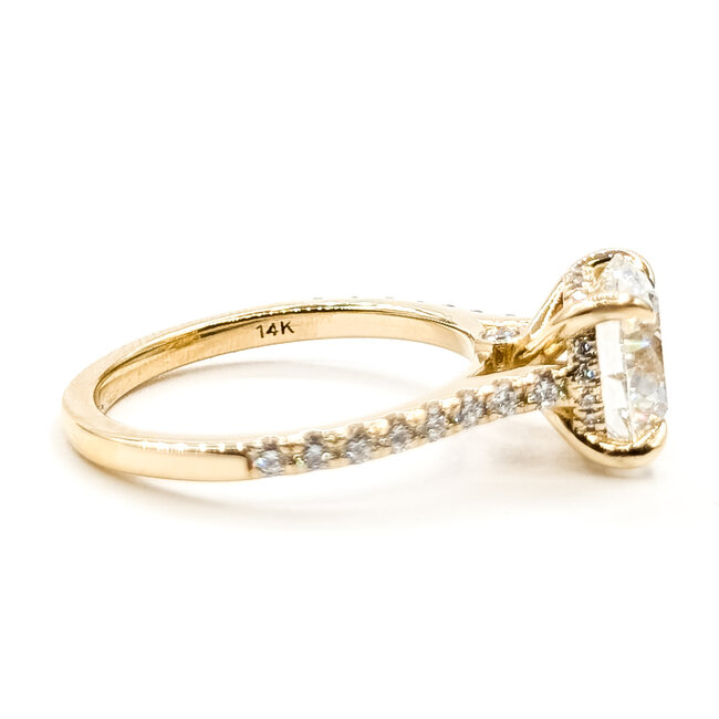 Ring Engagement Hidden Halo 3.08ct Round Lab Grown Diamond IGI: LG731547302 .50ctw Colorless Lab Grown Diamonds 14ky 2mm Sz7 3.89g 126080011