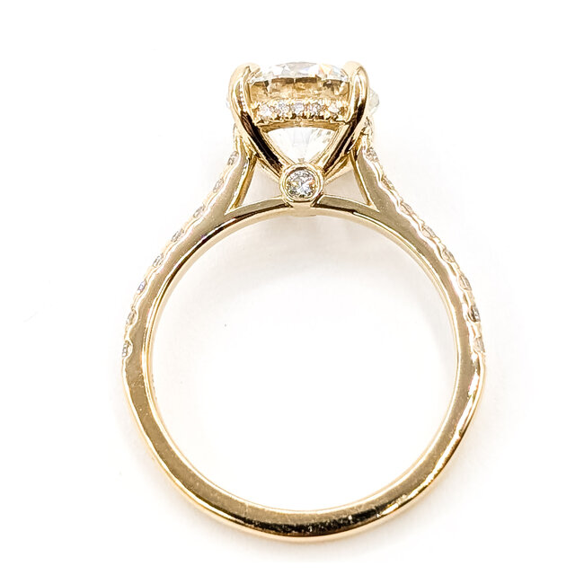 Ring Engagement Hidden Halo 3.08ct Round Lab Grown Diamond IGI: LG731547302 .50ctw Colorless Lab Grown Diamonds 14ky 2mm Sz7 3.89g 126080011
