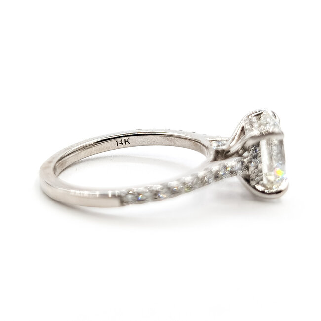 Ring Engagement Hidden Halo 3.10ct Round Lab Grown Diamond IGI: LG732582312 .50ctw Colorless Lab Grown Diamonds 14kw 2mm Sz7 3.97g 126080012