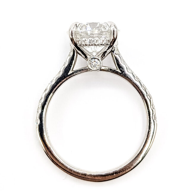 Ring Engagement Hidden Halo 3.10ct Round Lab Grown Diamond IGI: LG732582312 .50ctw Colorless Lab Grown Diamonds 14kw 2mm Sz7 3.97g 126080012