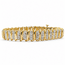 Bracelet Scalloped Link Hidden Box Clasp 5.00ctw Round Diamonds        10ky 9.5mm 6.9" 17.79g 226070077