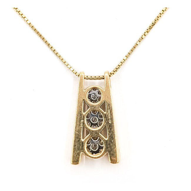 Pendant Bar Cluster  0.34ctw Round Diamonds        14ky 20x10mm 17" 7.00g 226070078