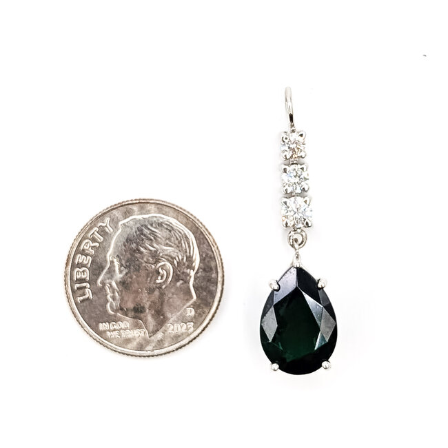 Pendant Drop  0.29ctw Round Diamonds GIA Report: 2235774308 4.02ct Green Tourmaline    14kw  1.2x.3" 2.53g 226070123
