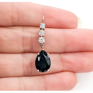 Pendant Drop  0.29ctw Round Diamonds GIA Report: 2235774308 4.02ct Green Tourmaline    14kw  1.2x.3" 2.53g 226070123